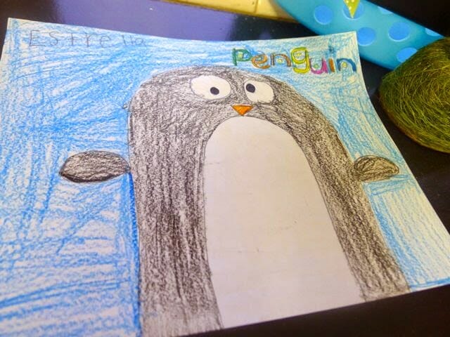 penguin directed drawing